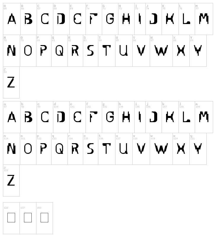 Under Stand font map